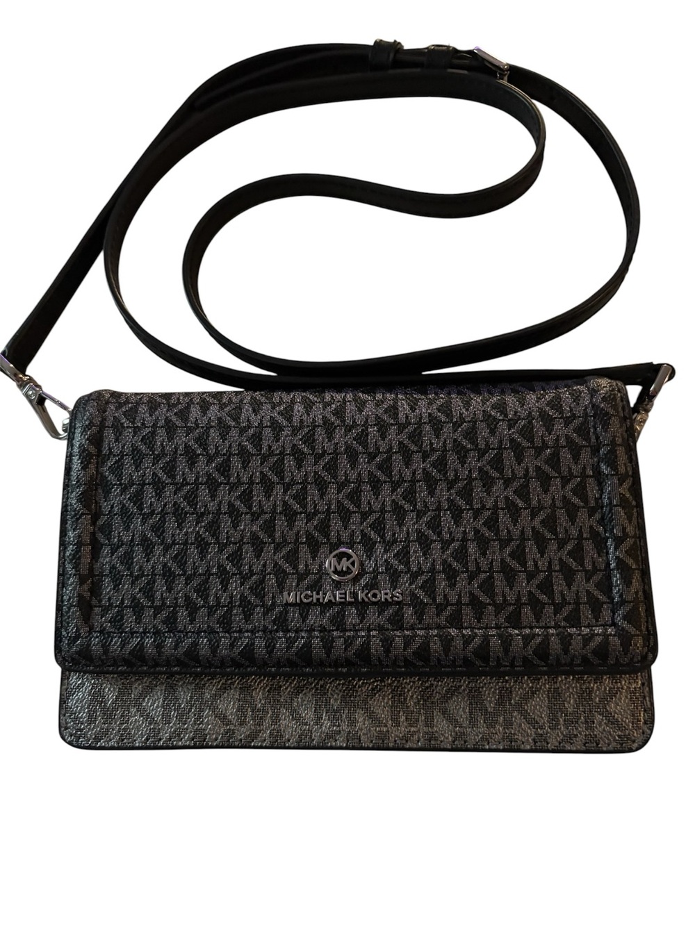 Michael Kors Black Signature Crossbody Bag/Wallet
